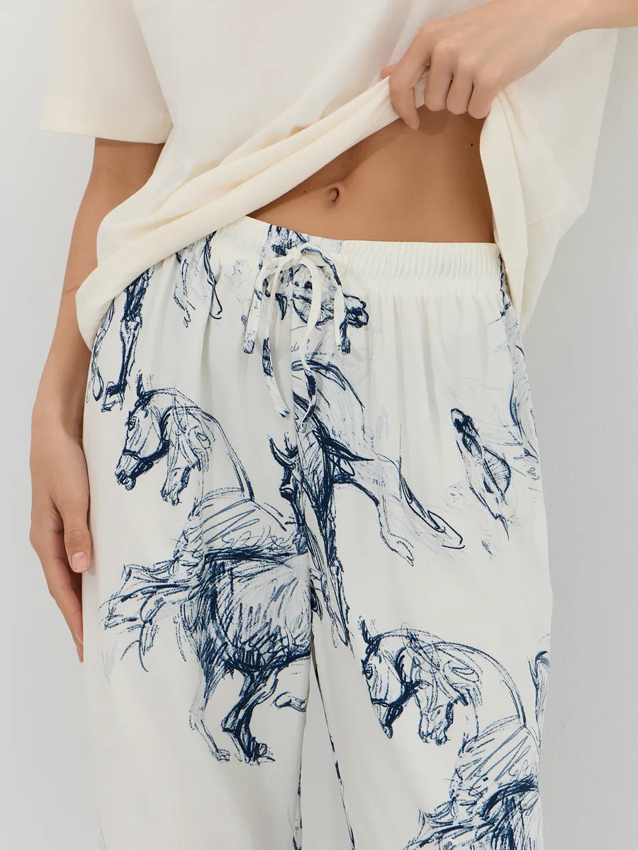 Пижама Mark Formelle (Марк Формэль) 592541/молочный +лошади на молочном - фото 14
