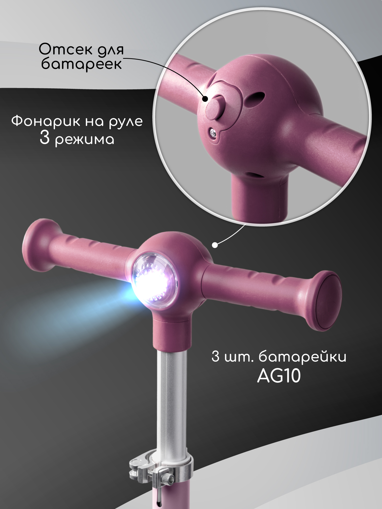 Самокат Amarobaby трехколесный - фото 4