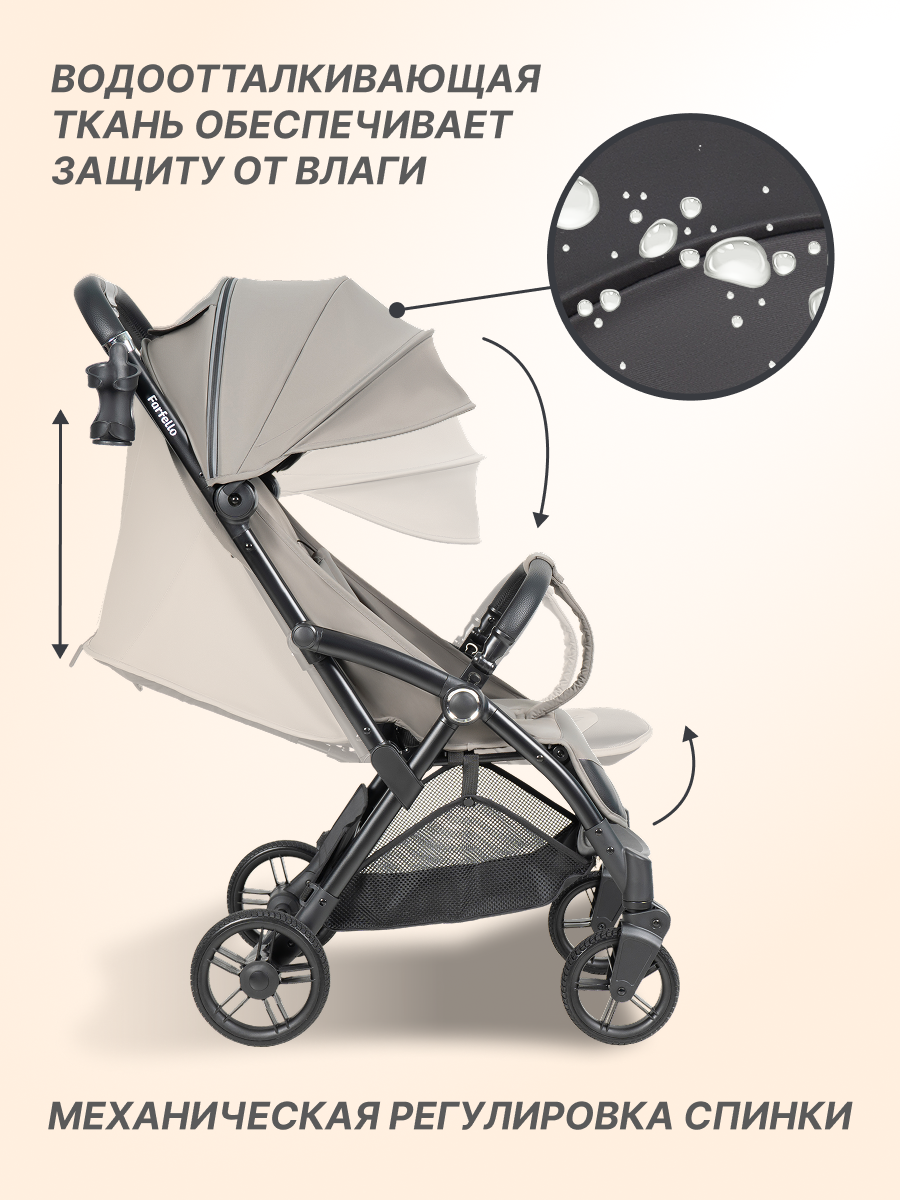 Коляска прогулочная Farfello Magic серый - фото 3