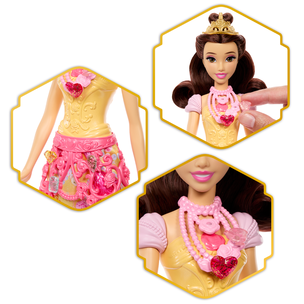 Кукла модельная Disney Princess Jewel Reveal Belle высота 29 см JHL51 - фото 6
