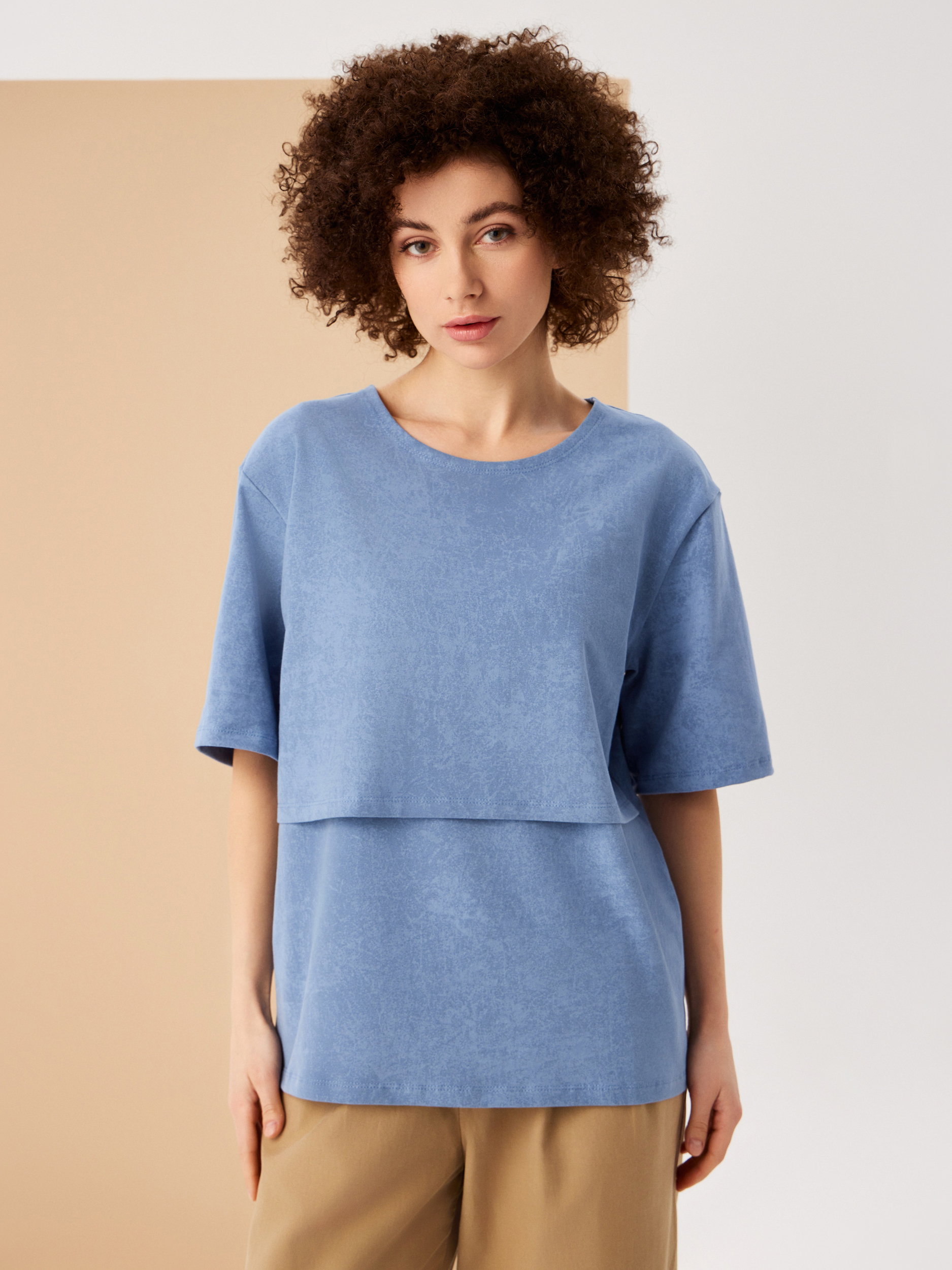 Футболка для кормящих Proud Mom ФВАР-0300-голубой - фото 1