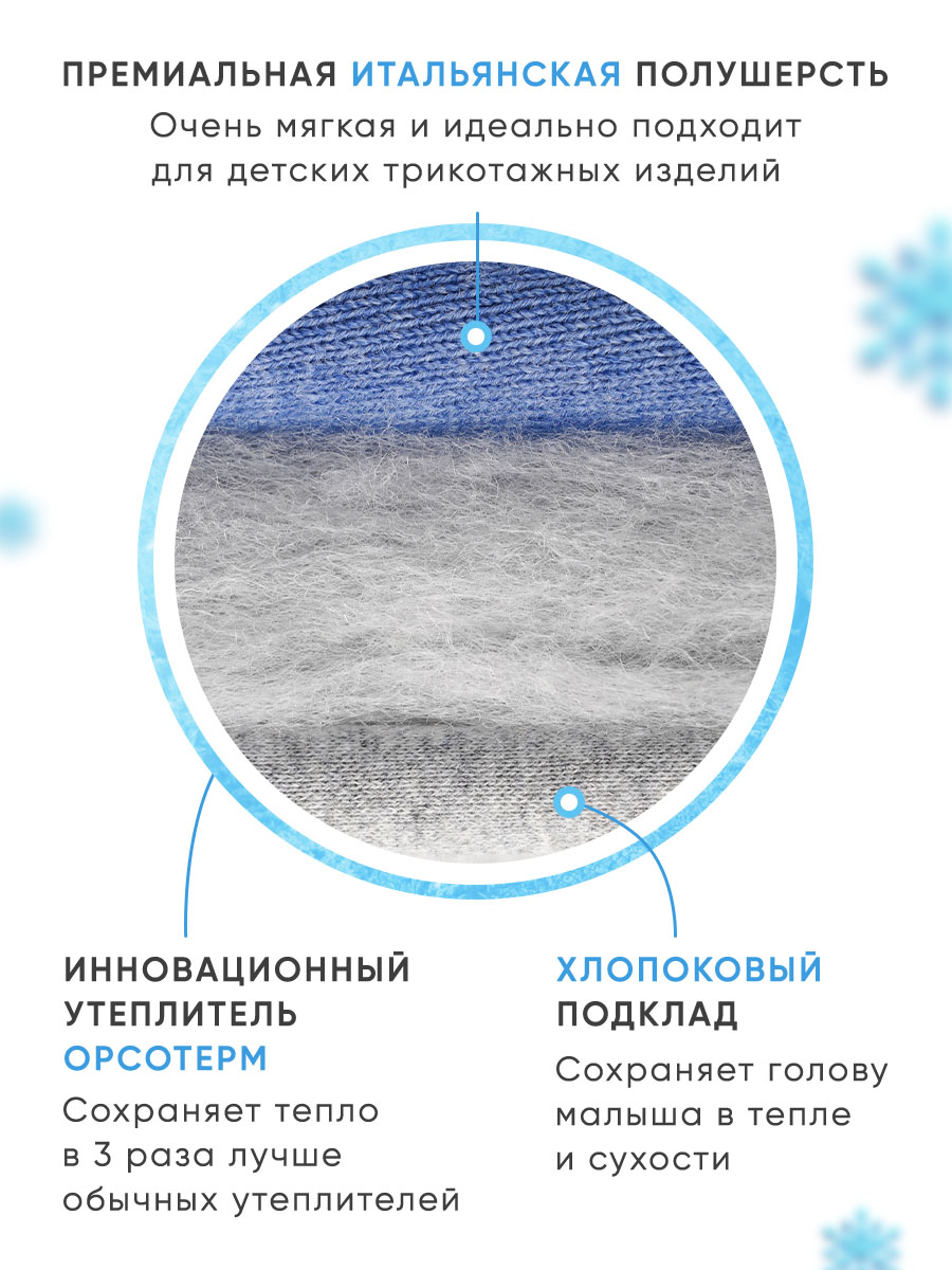 Шапка-шлем ПриКиндер U-W_231499 Цвет: Светло-серый - фото 7