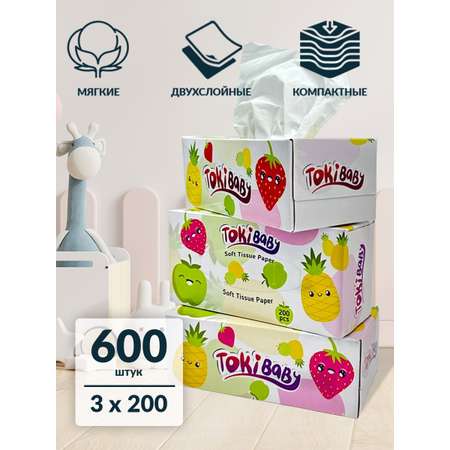 Бумажные салфетки Tokibaby 600 шт.
