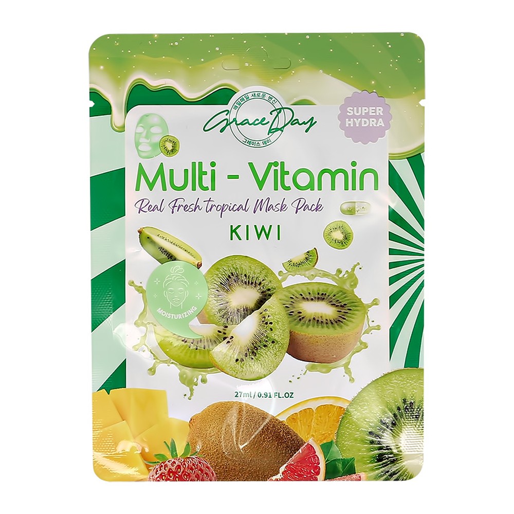 Маска тканевая Grace day Multi-vitamin экстракт киви 27 мл - фото 4