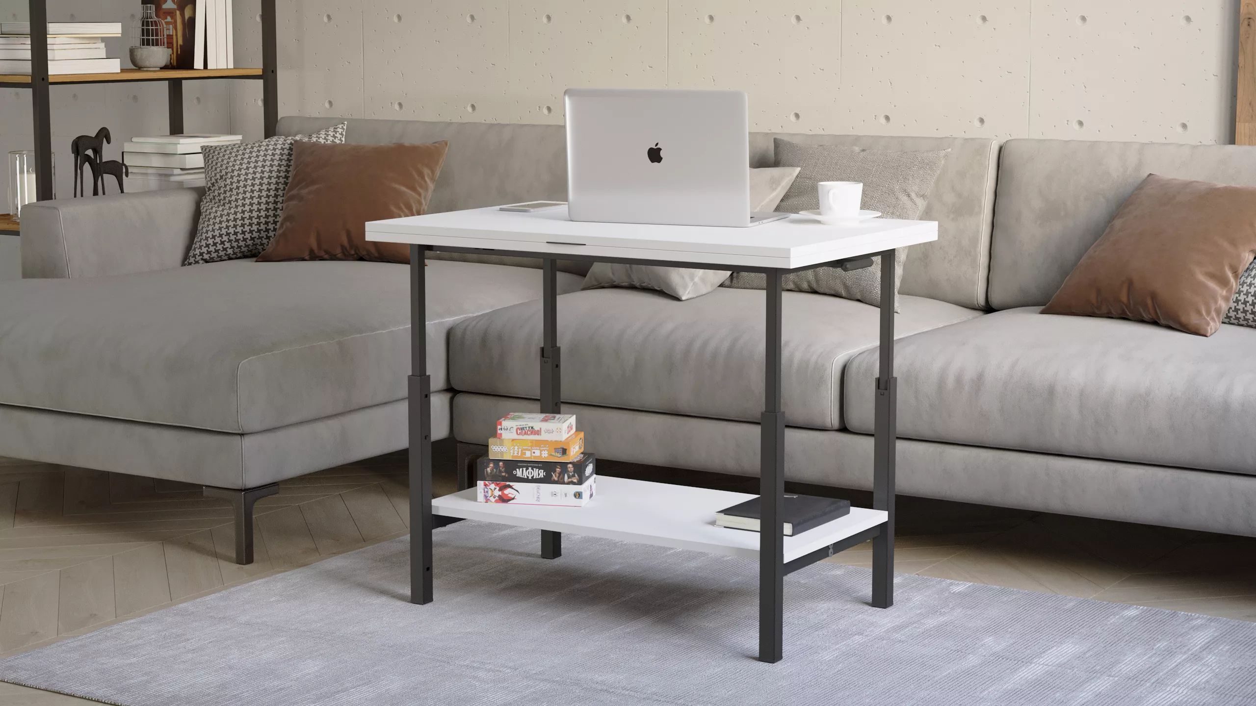 Стол-трансформер КАЛИФОРНИЯ МЕБЕЛЬ Мидж ЛДСП белый - фото 6