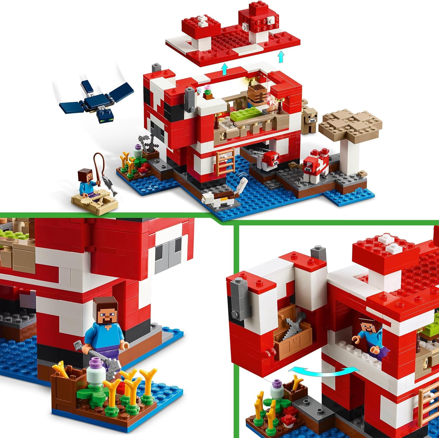 Конструктор LEGO Minecraft Грибной дом блочный - фото 3