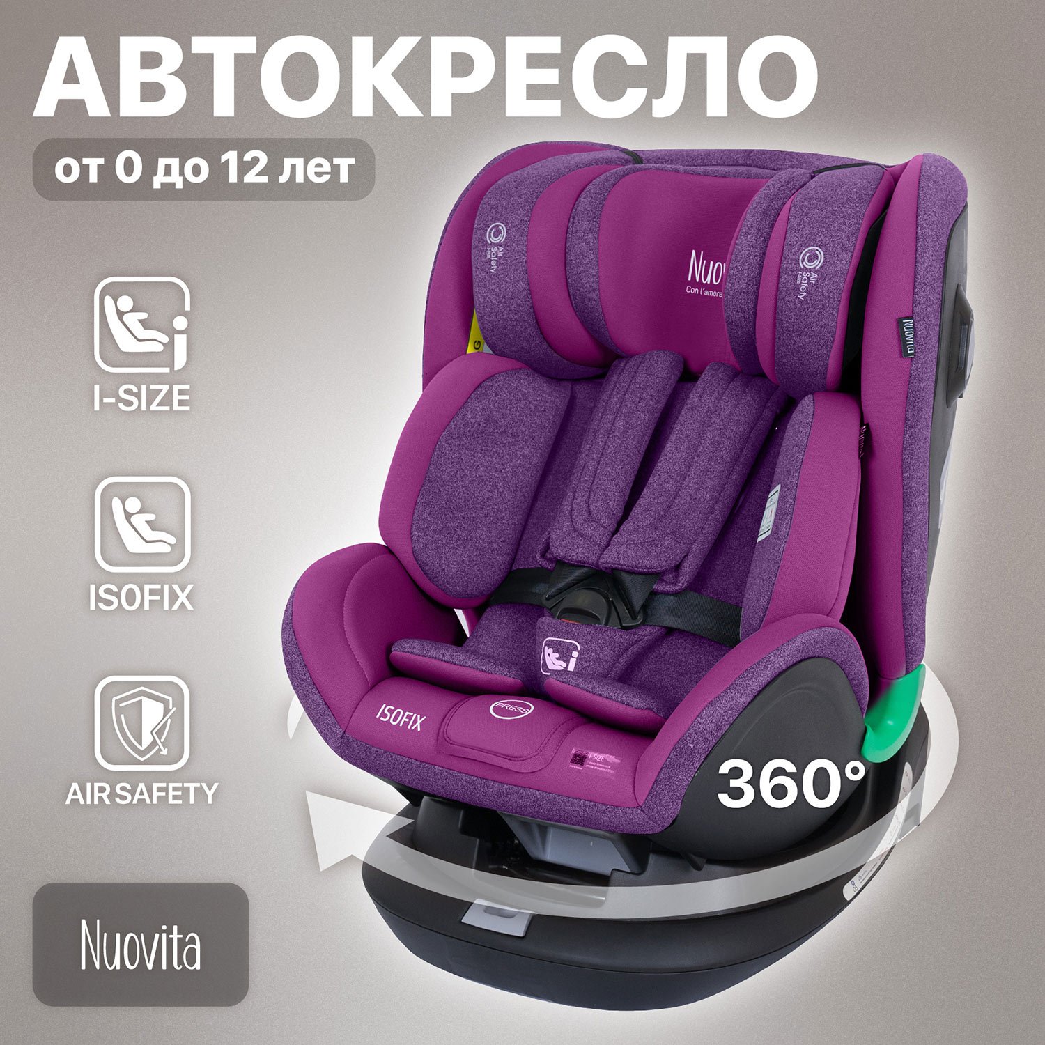 Автокресло Nuovita 0+/1/2/3 (0-36 кг) - фото 1