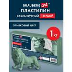 Пластилин Brauberg оливковый 1 цв.