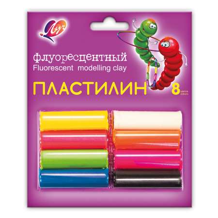 Пластилин Луч флуоресцентный 8 цв.