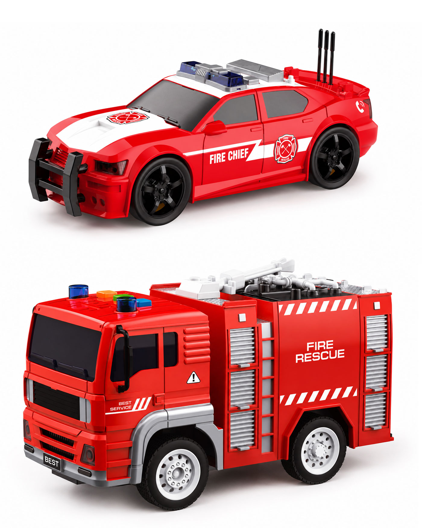 Пожарная машина Mobicaro Пожарная техника 1:20 FCJ1205990 - фото 3