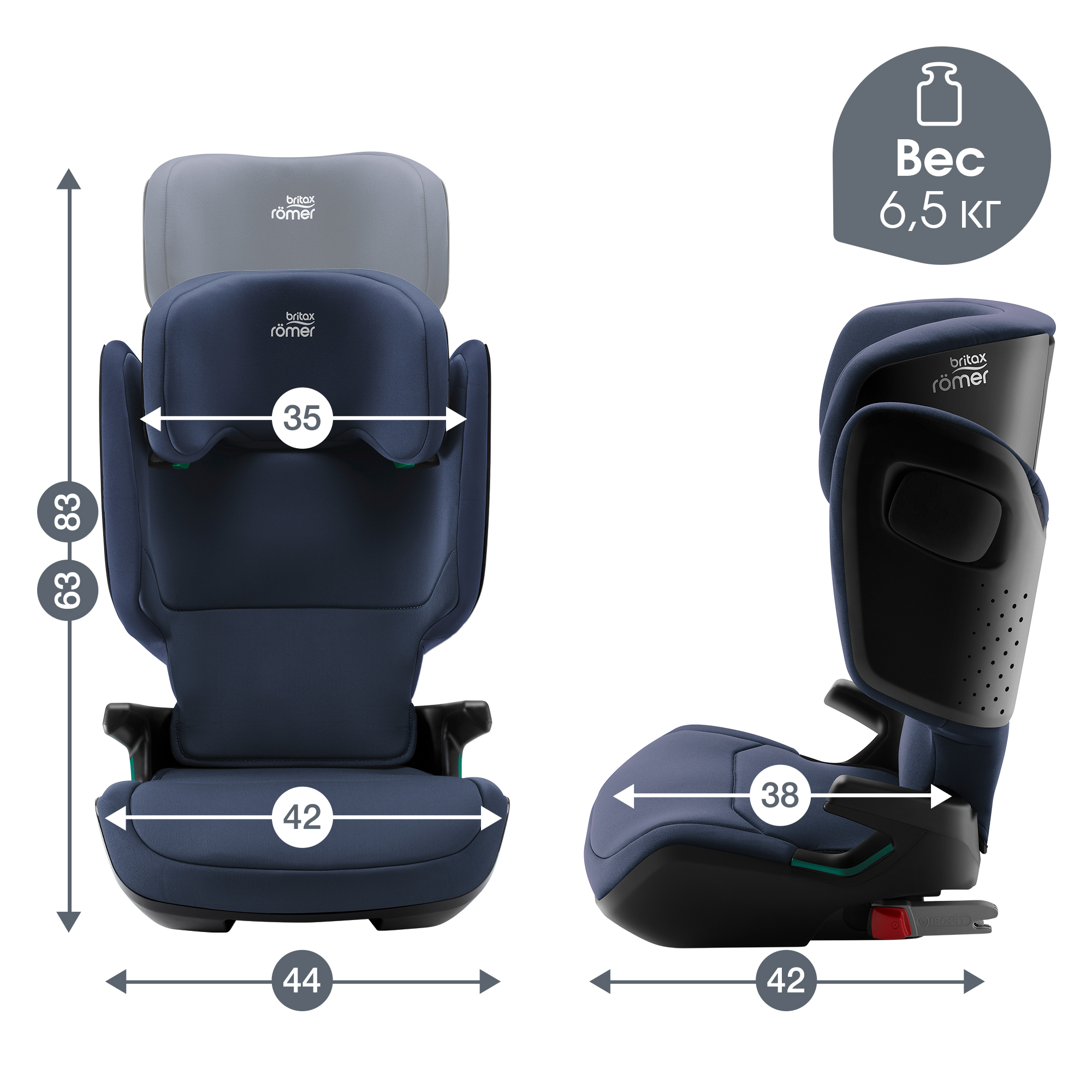 Автокресло Britax Roemer Kidfix Night Blue Isofix 2/3 (15-36 кг) - фото 10