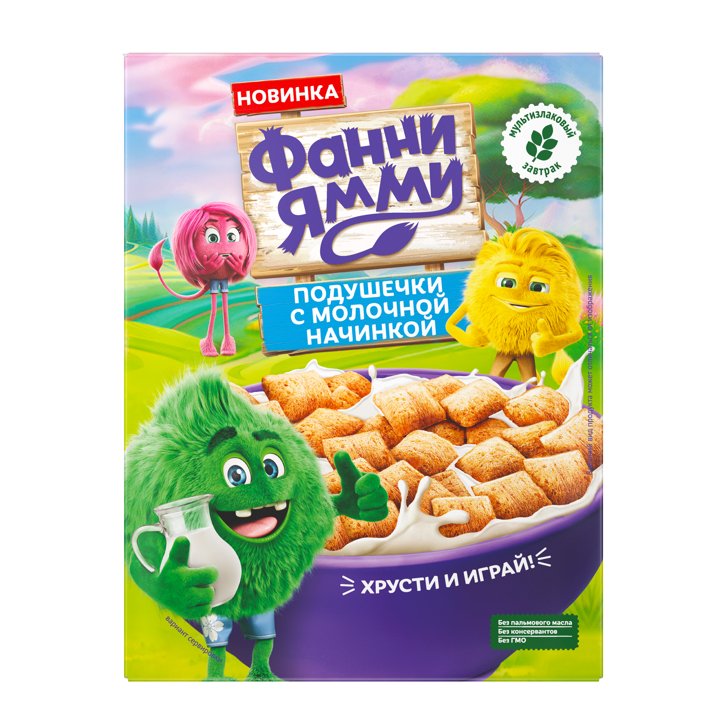 Подушечки Фанни Ямми мультизлаковые с молочной начинкой 220г - фото 1
