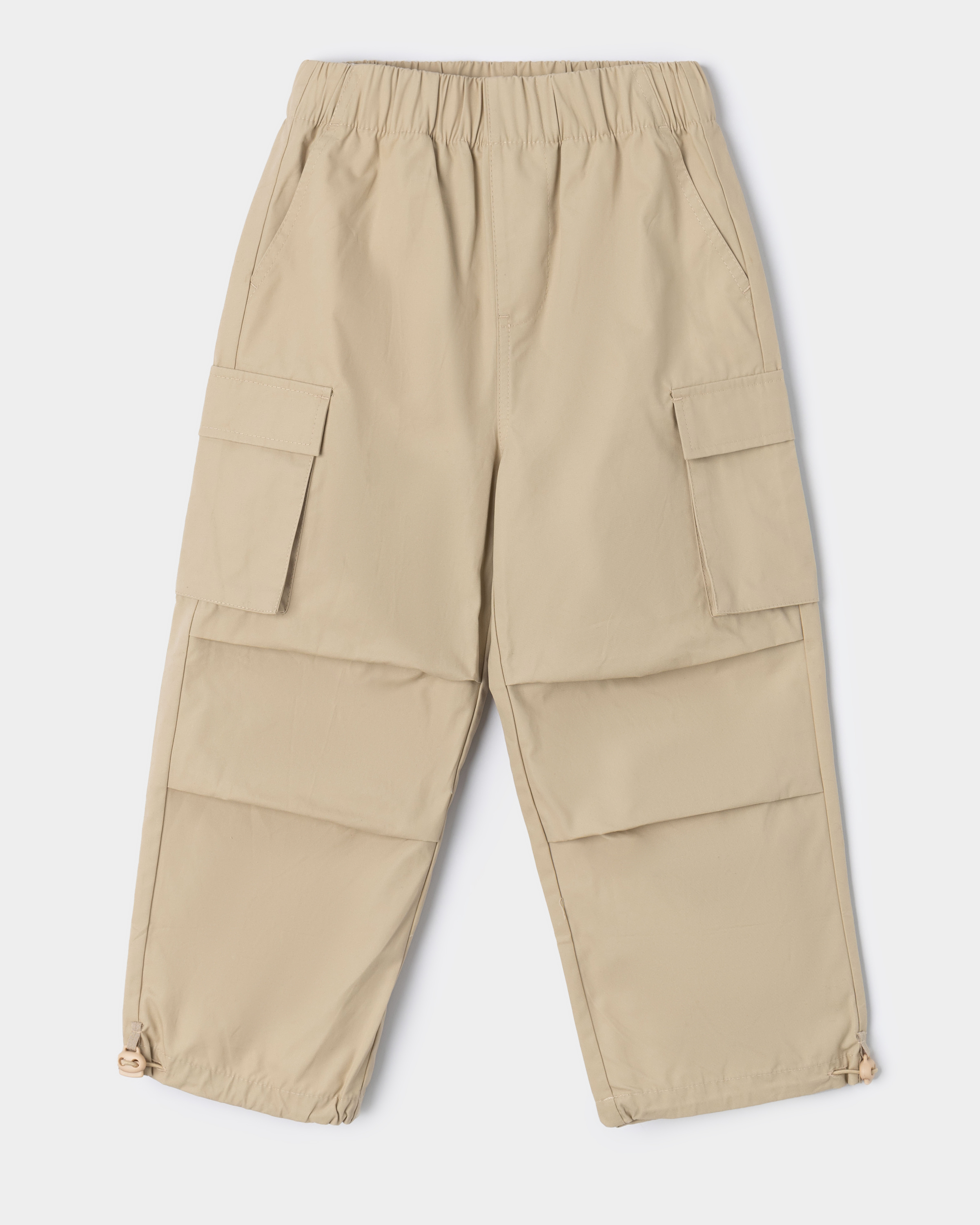 Изображение товара Детские бежевые брюки Futurino 104 из 100% хлопка с карманами и регулируемыми манжетами