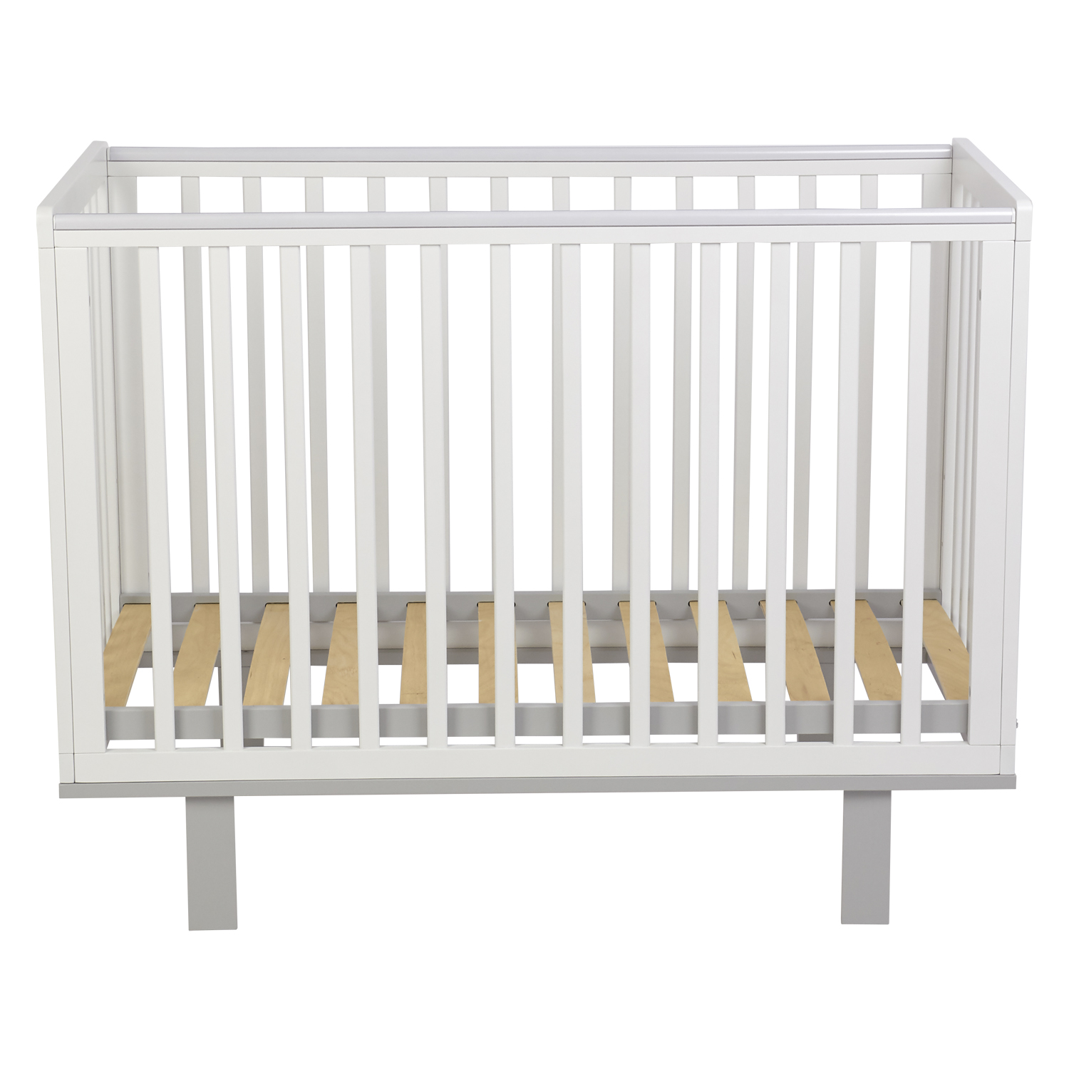 Детская кроватка Polini kids прямоугольная, (серый, белый) - фото 1
