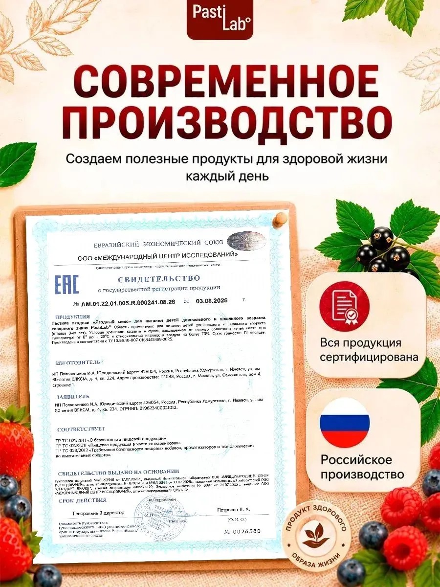 Пастила PastiLab ягодная 4 вкуса - фото 7