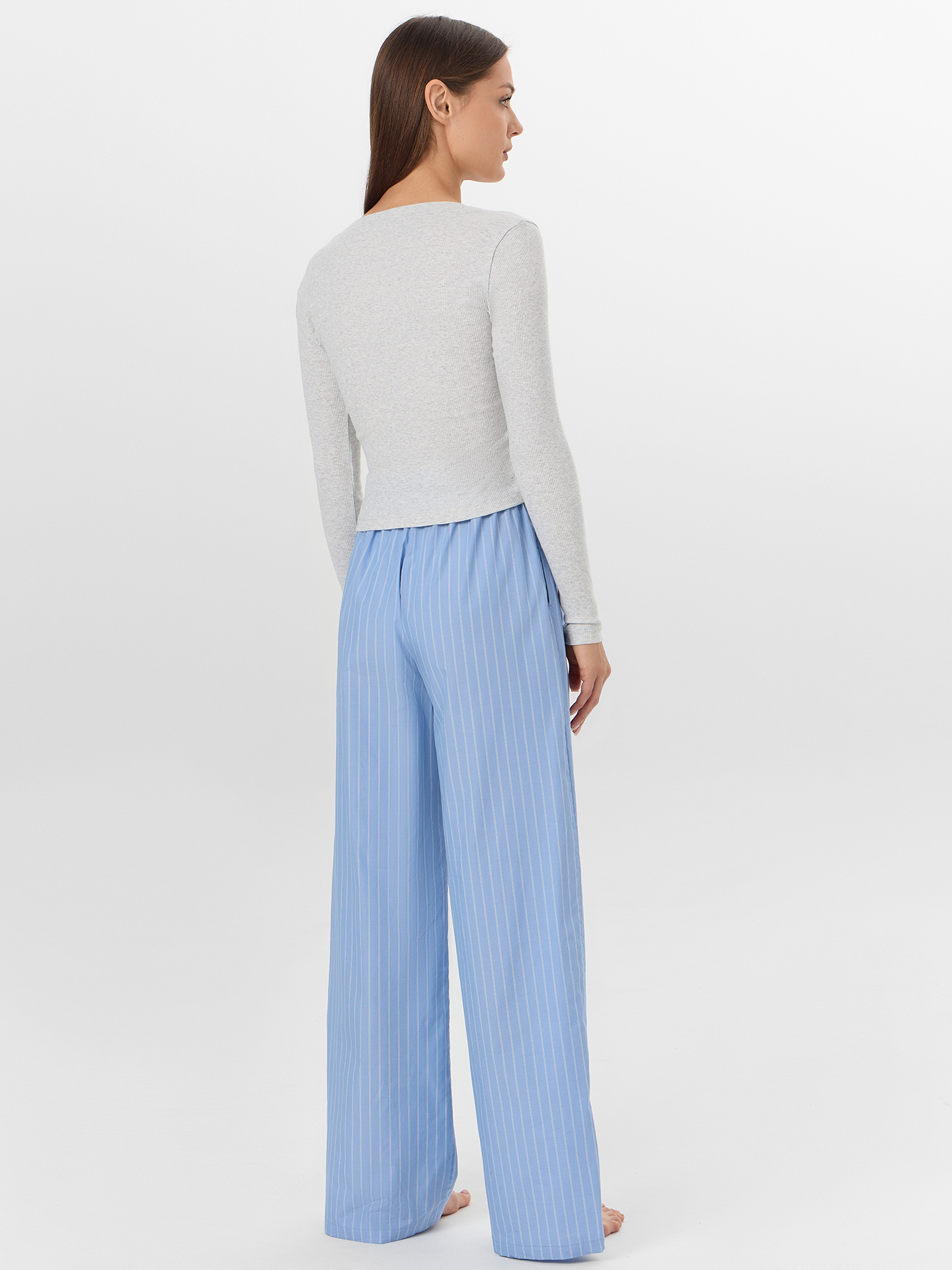 Пижама Mark Formelle (Марк Формэль) 592549/серый меланж 4306-А +белые полосы на т.голубом - фото 2