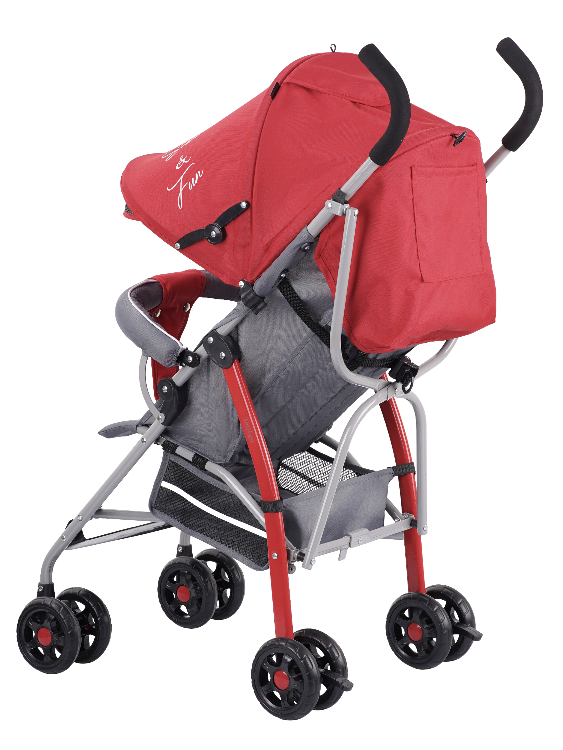 Коляска прогулочная Indigo Bono красный - фото 13