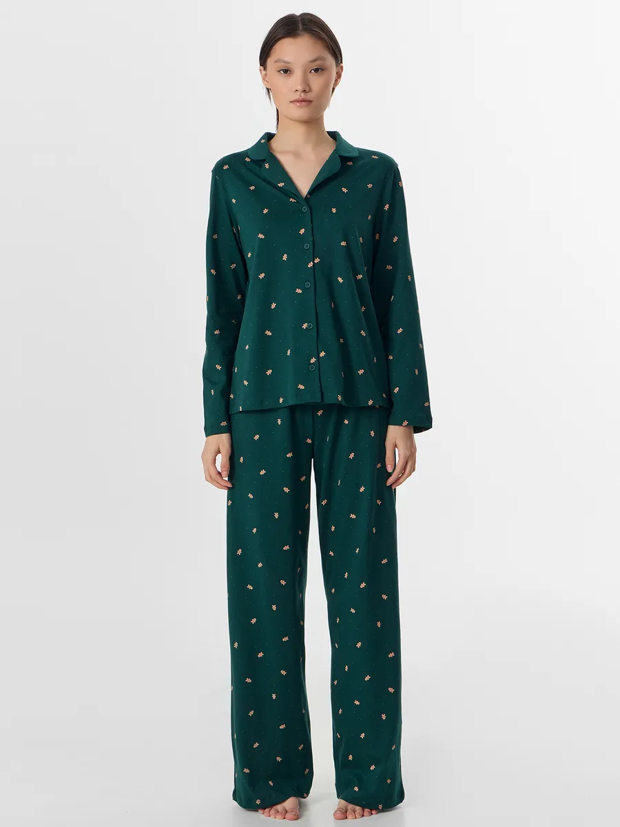 Пижама Mark Formelle (Марк Формэль) 592633/печеньки на т.зеленом - фото 1