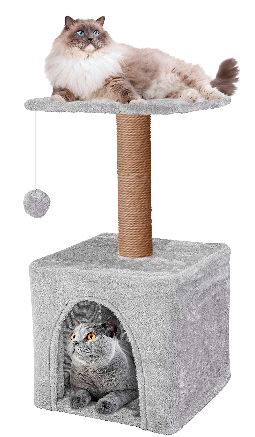 Домик для кошки с когтеточкой Pet БМФ Серый - фото 8