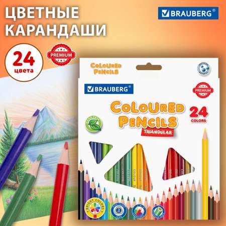 Карандаши цветные Brauberg 24 шт.