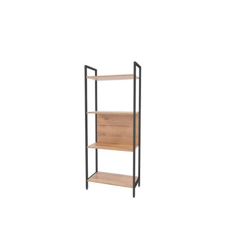 Стеллаж WoodSteel Chicago в стиле лофт 146х60х30 см. Черный
