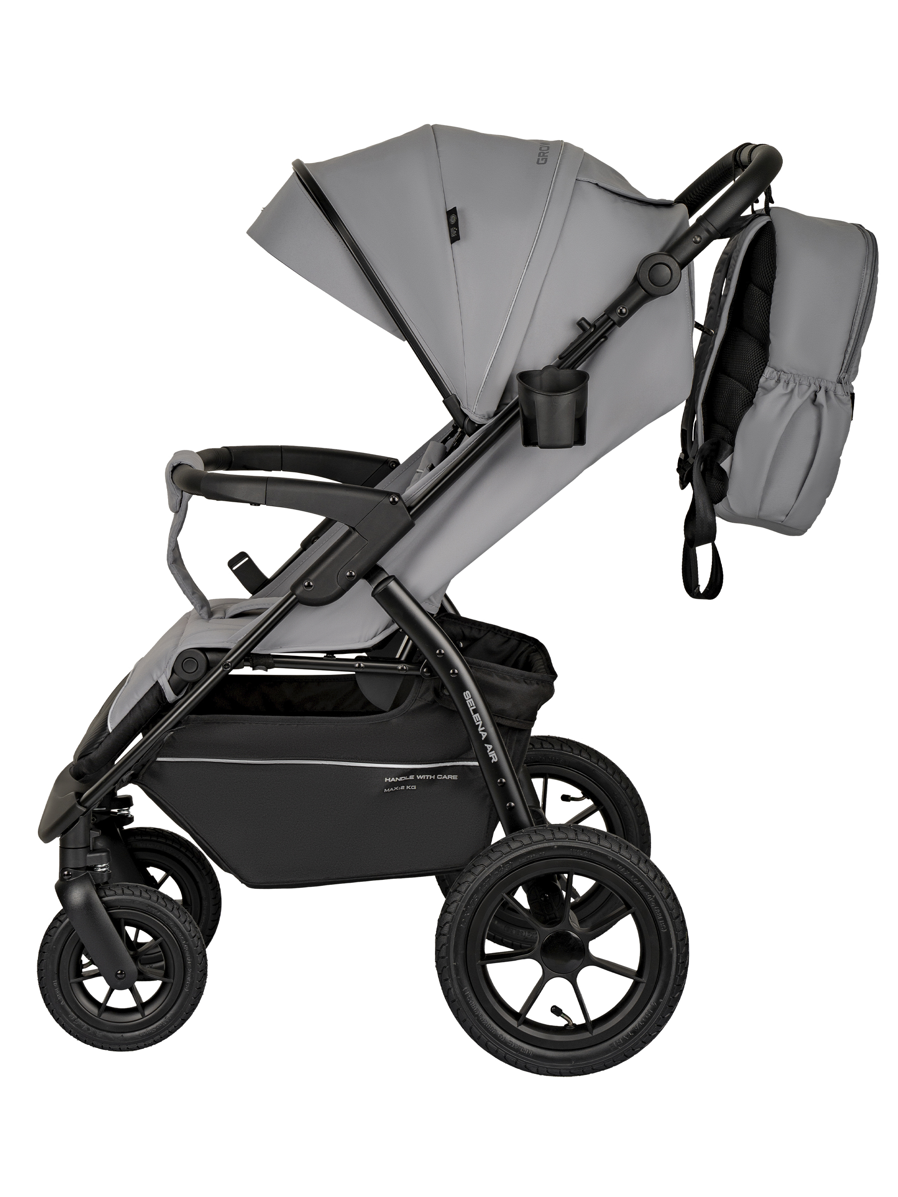 Коляска прогулочная JOVOLA SELENA Air 2025 с сумкой серый - фото 18