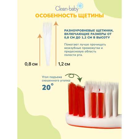 Зубная щетка классическая Clean-baby от 3 лет