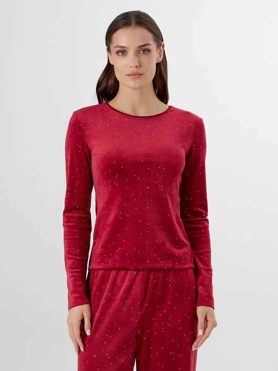 Пижама Mark Formelle (Марк Формэль) 592561/белый горошек на т.красном - фото 7