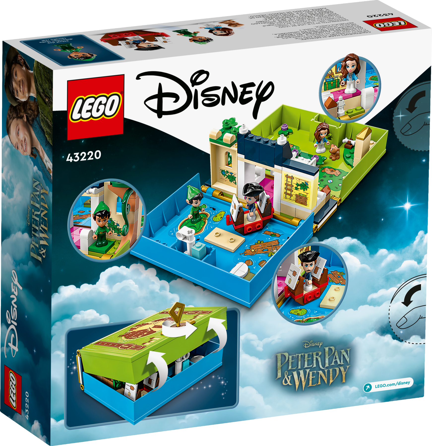 Изображение товара Набор LEGO Disney Adventures Peter Pan and Wendy 43220 — 3 мини-фигуры, 1 собака Нана, приложение L