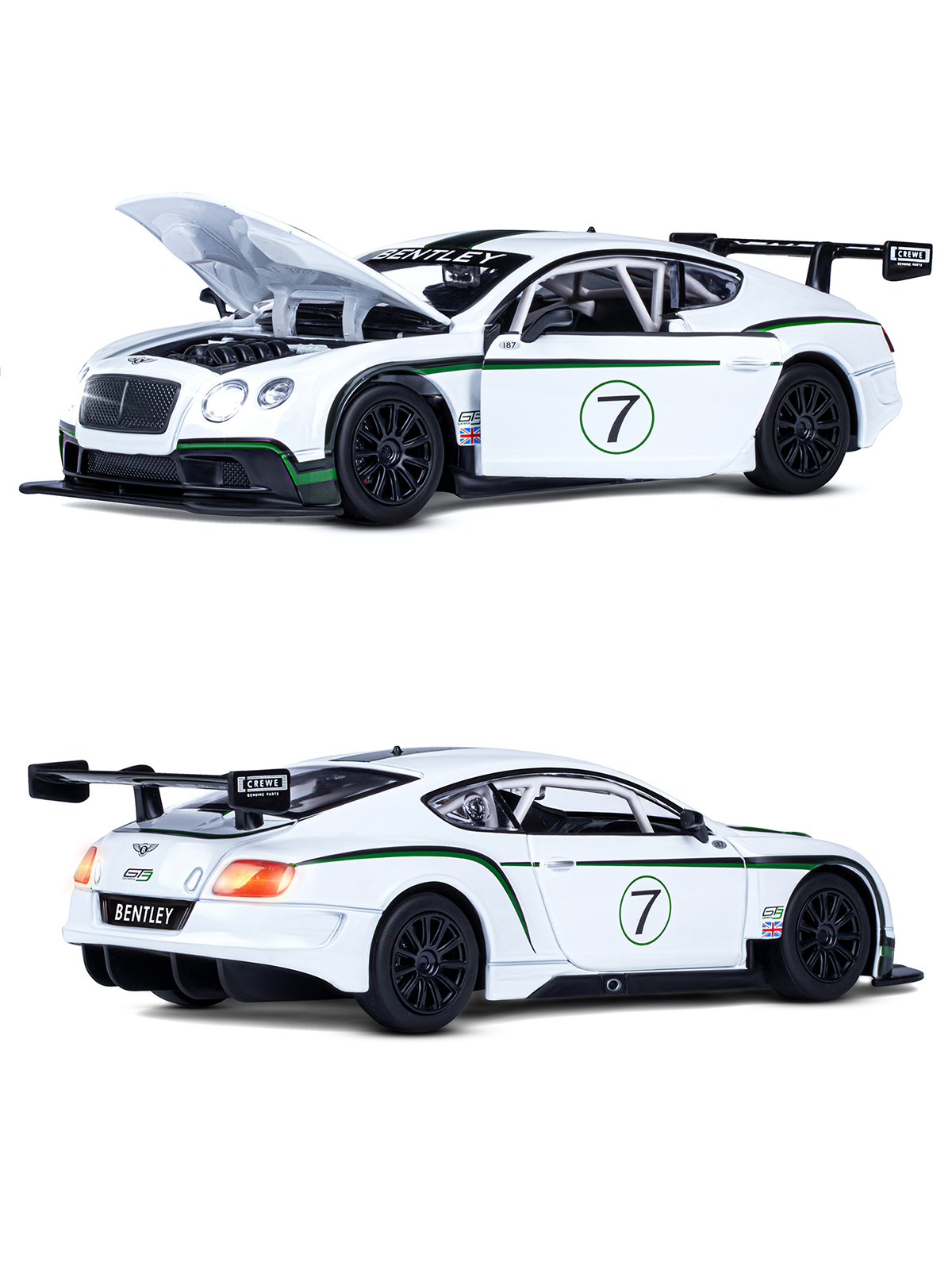 Автомобиль АВТОпанорама Bentley Continental GT3 Concept 1:24 белый JB1200125 - фото 8