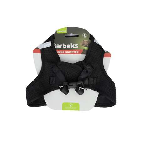Шлейка-жилетка для собак Barbaks Модные лапки черная L шея 32-34см грудь 44-48см полиэстер
