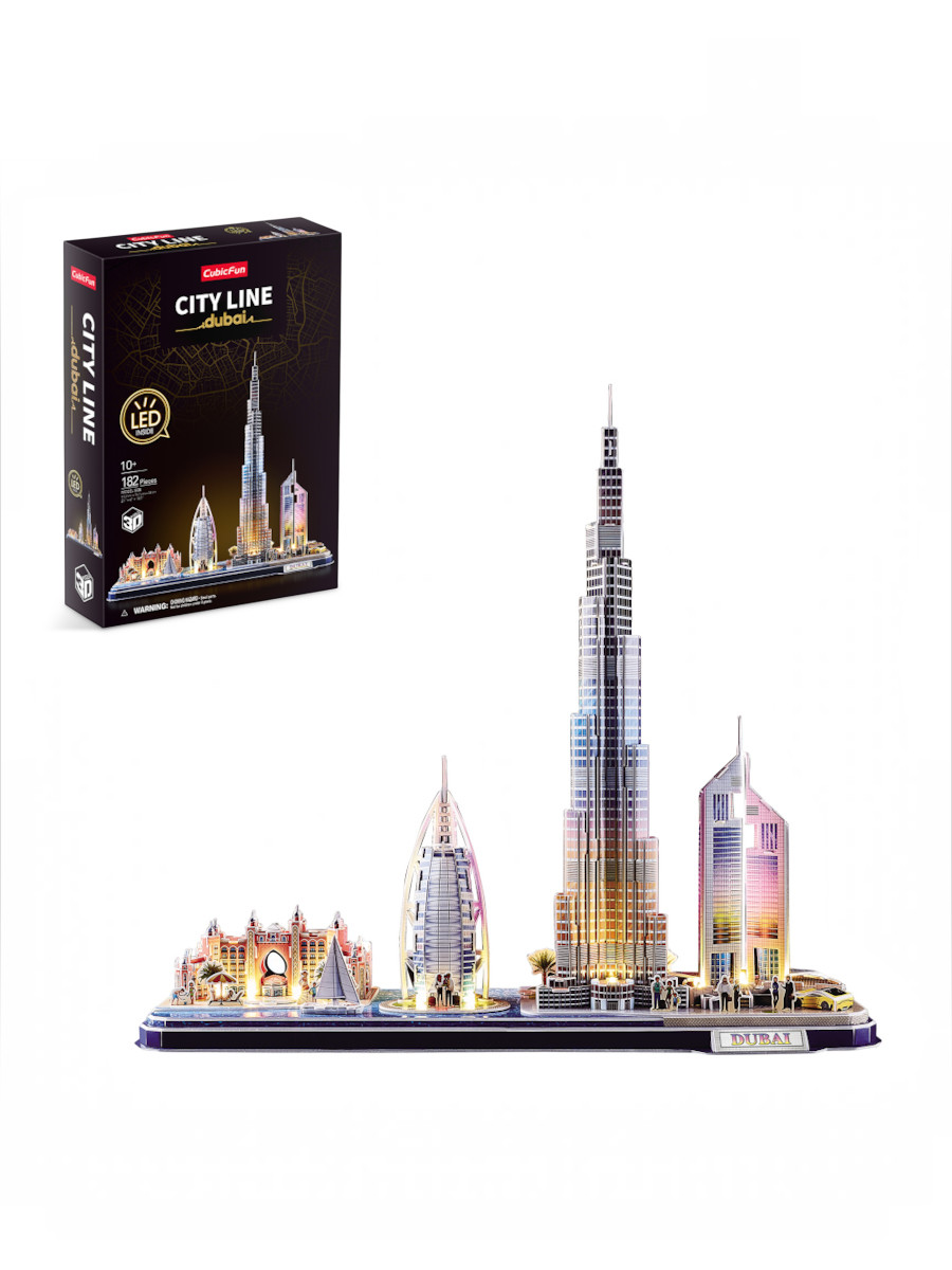 Пазл 3D CubicFun LED-подсветка Дубай 182 дет - фото 6