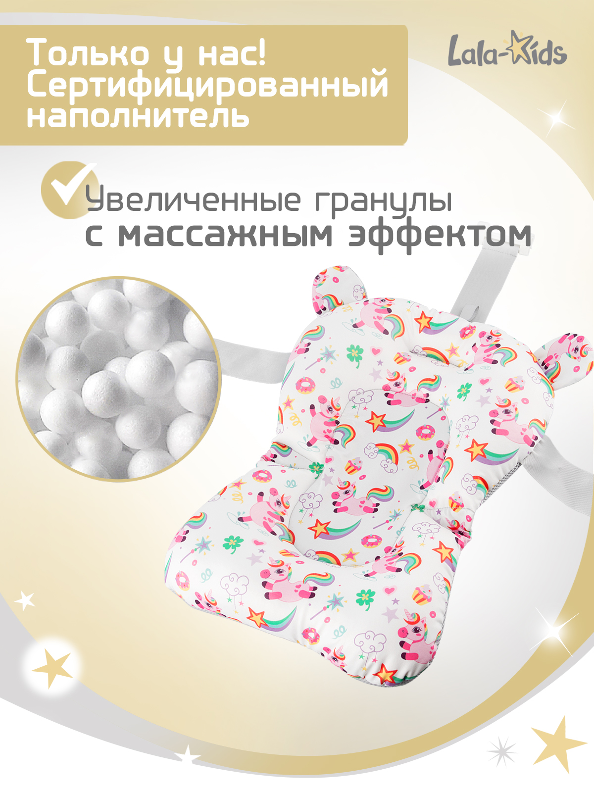 Складная ванночка для купания LaLa-Kids с термометром и матрасиком в комплекте - фото 6