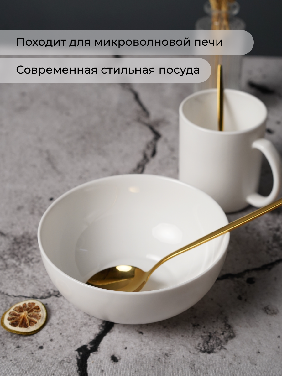 Столовый набор OLAFF для завтрака из стеклокерамика 3 предмета - фото 8