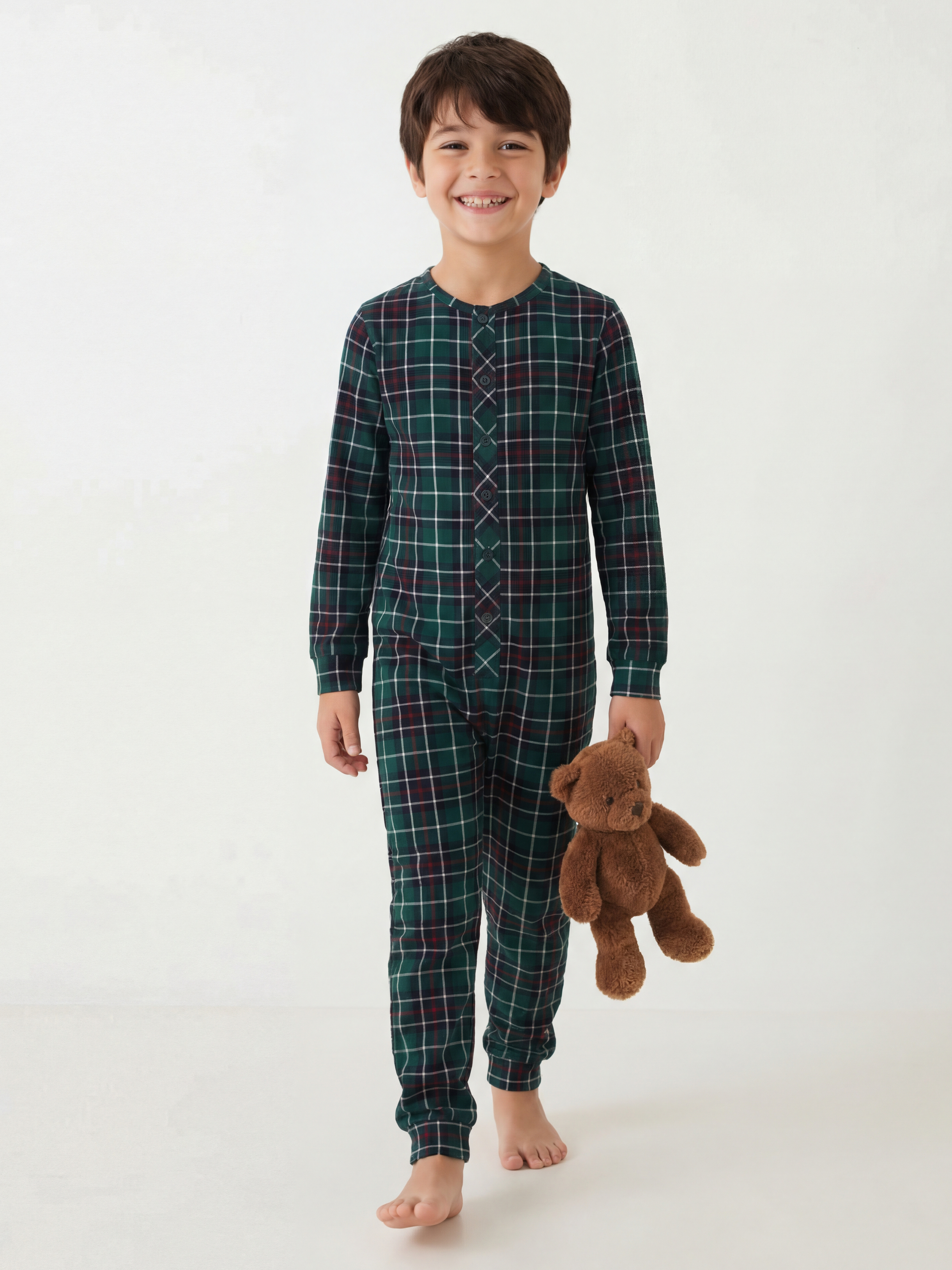 Пижама Веселый малыш 153/17/Клетка зел - фото 1