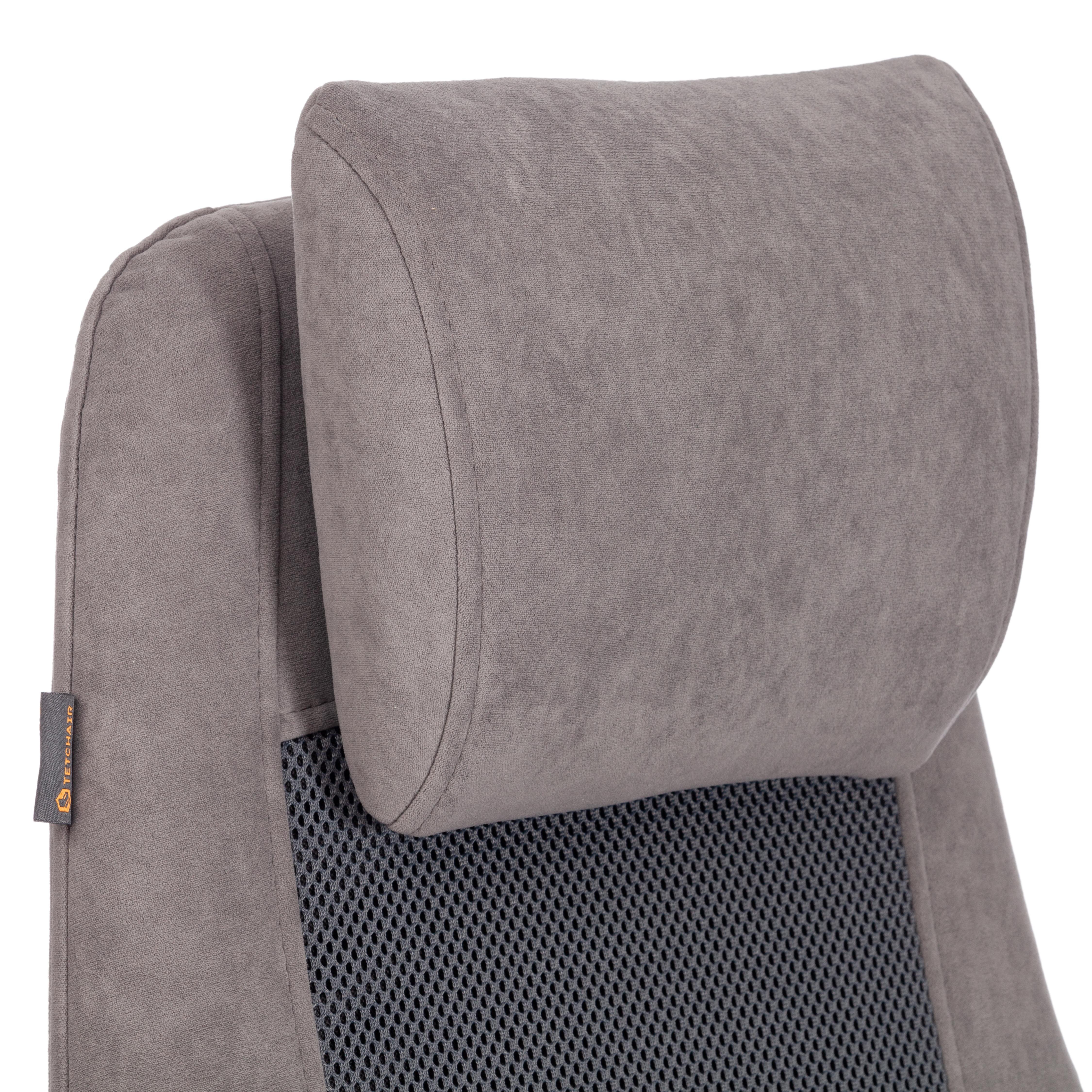 Компьютерное кресло TETCHAIR флок ткань серый - фото 16