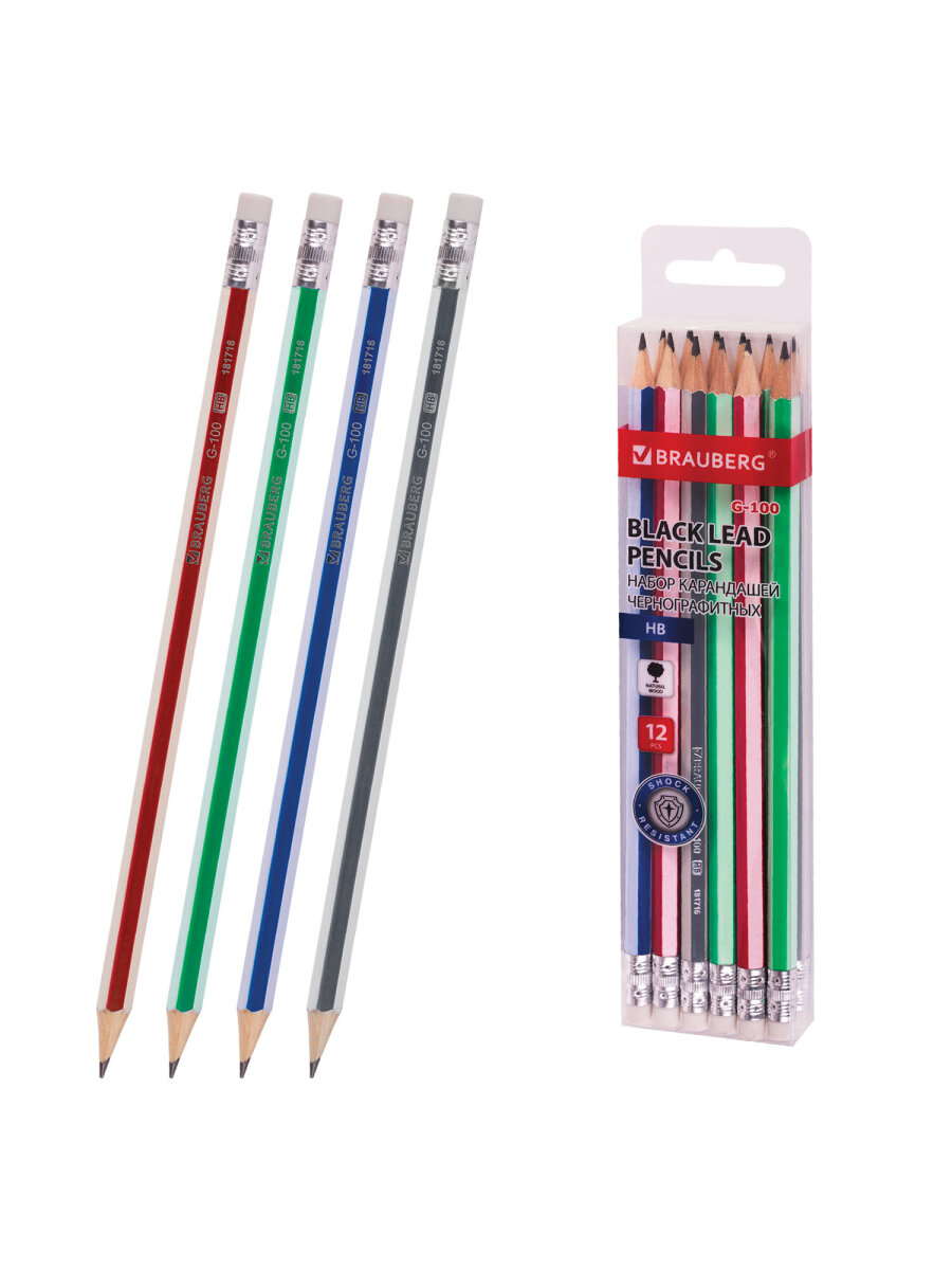 Карандаши чернографитные Brauberg 12 шт. - фото 6