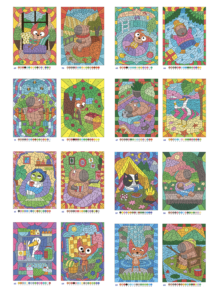 Раскраска по номерам Проф-Пресс большая Капибара и Гусь 100 сюжетов - фото 9