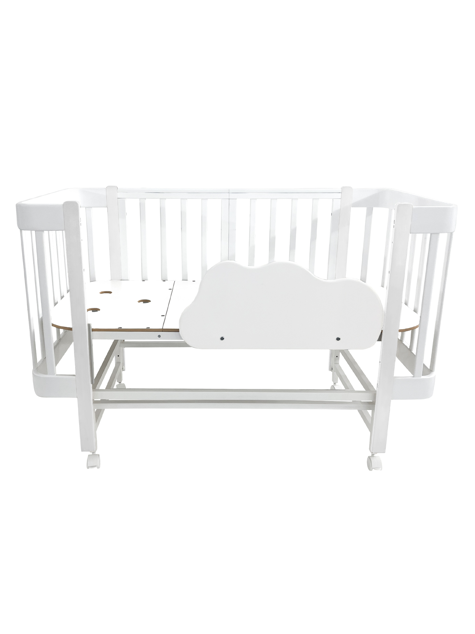Детская кроватка Ingo Italiano Baby IN-06 4 в 1 белый, белый, продольный маятник - фото 5