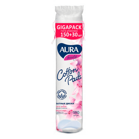 Ватные диски AURA 180 шт.