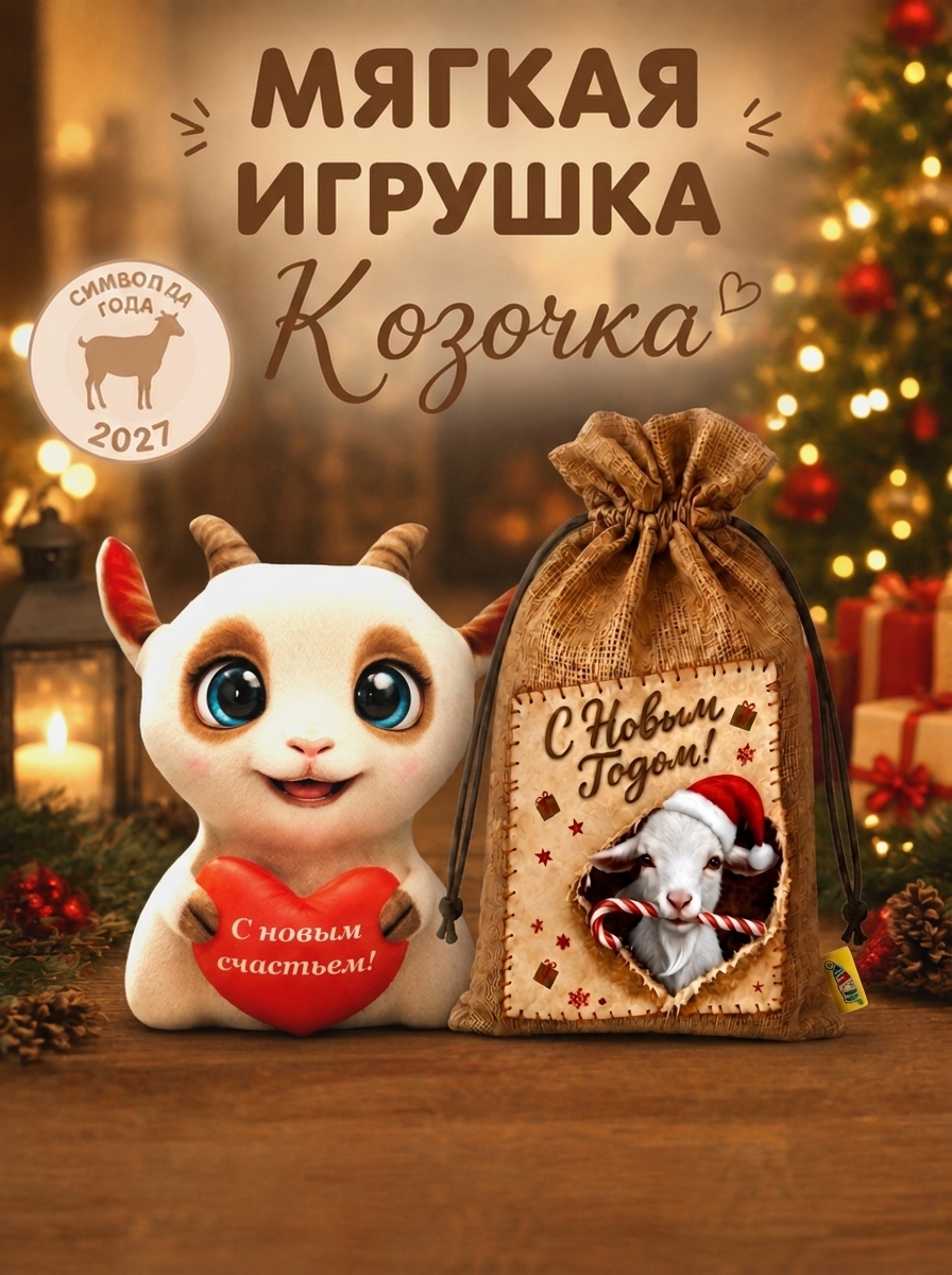 Мягкая игрушка Штучки к которым тянутся ручки коза - фото 1