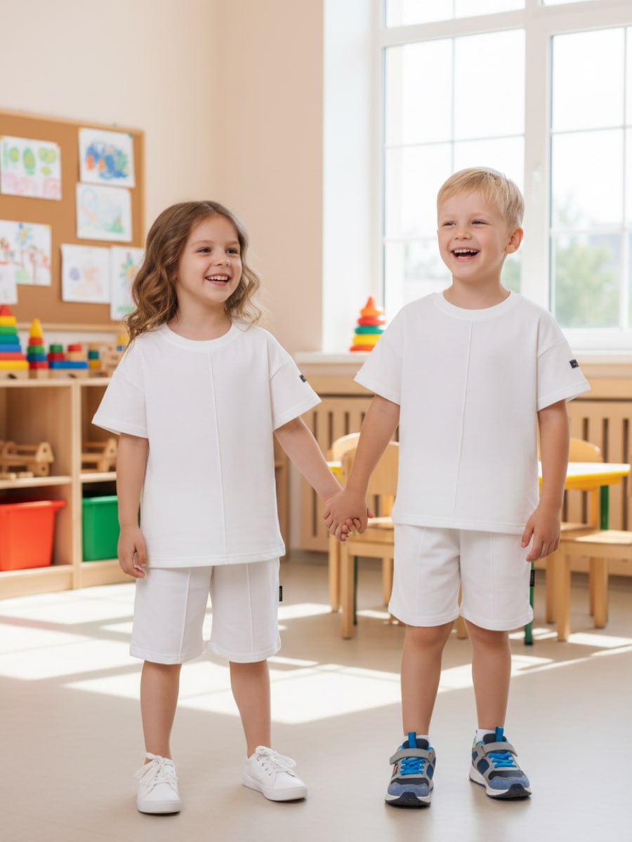 Футболка и шорты VEDDI 2080/6042фп-2024-экрю - фото 5