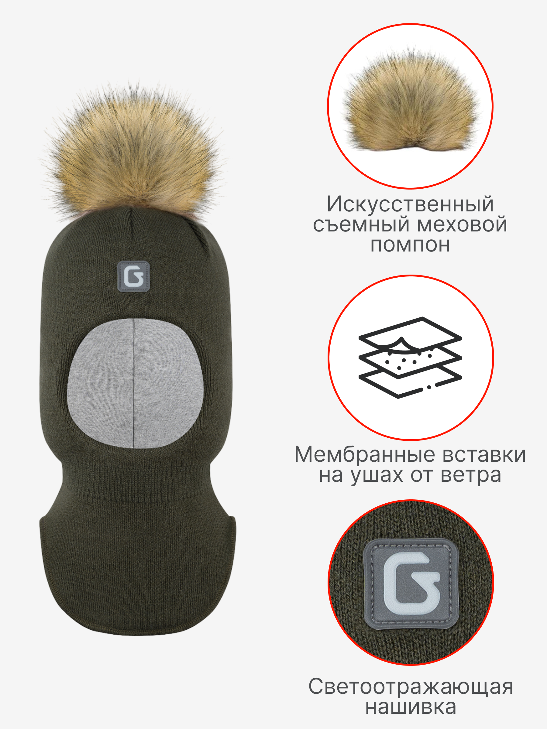 Шапка-шлем GUSTI GW25AC1212B-GRASS - фото 3
