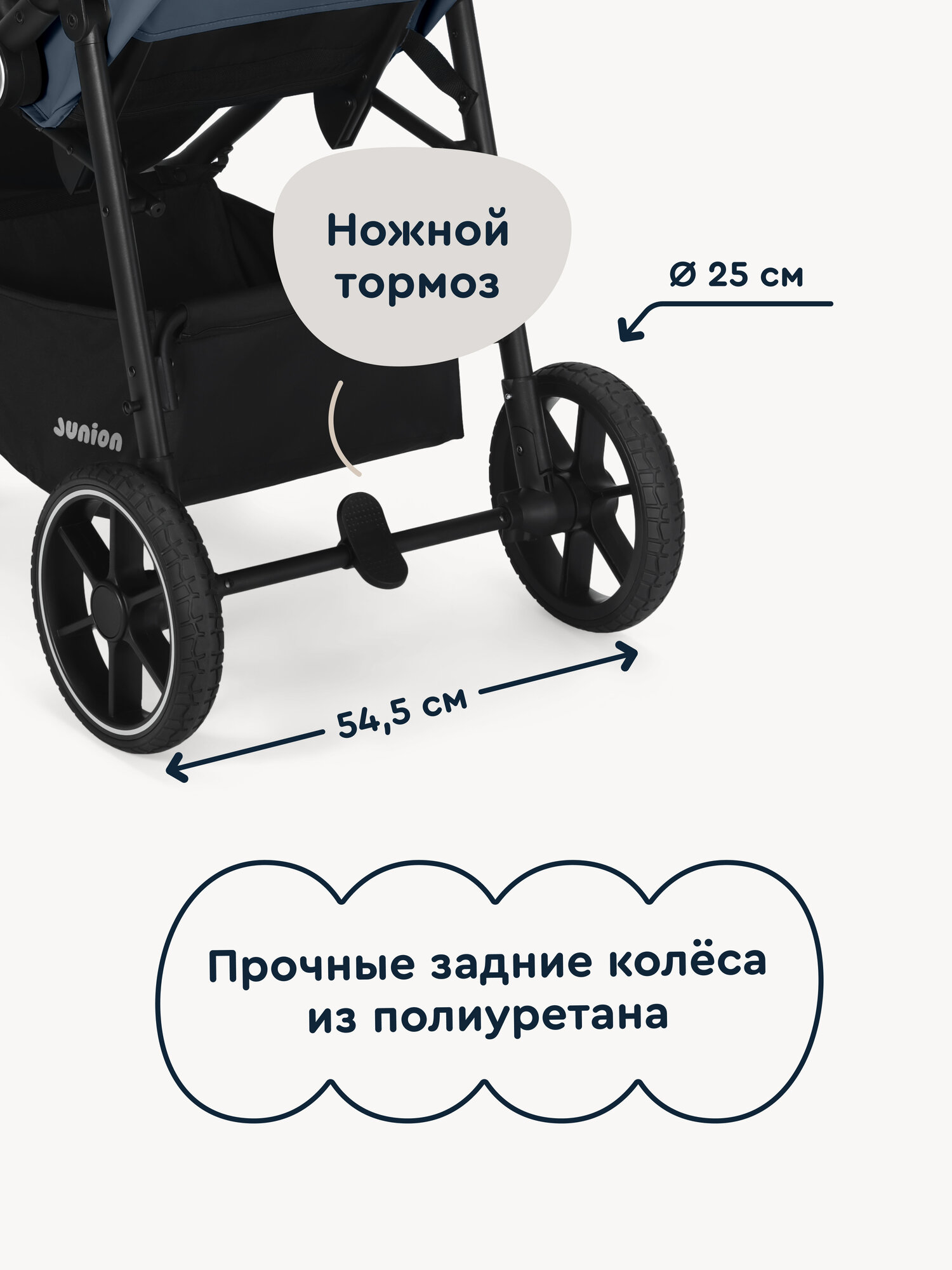 Коляска прогулочная Junion Fasti синий - фото 7