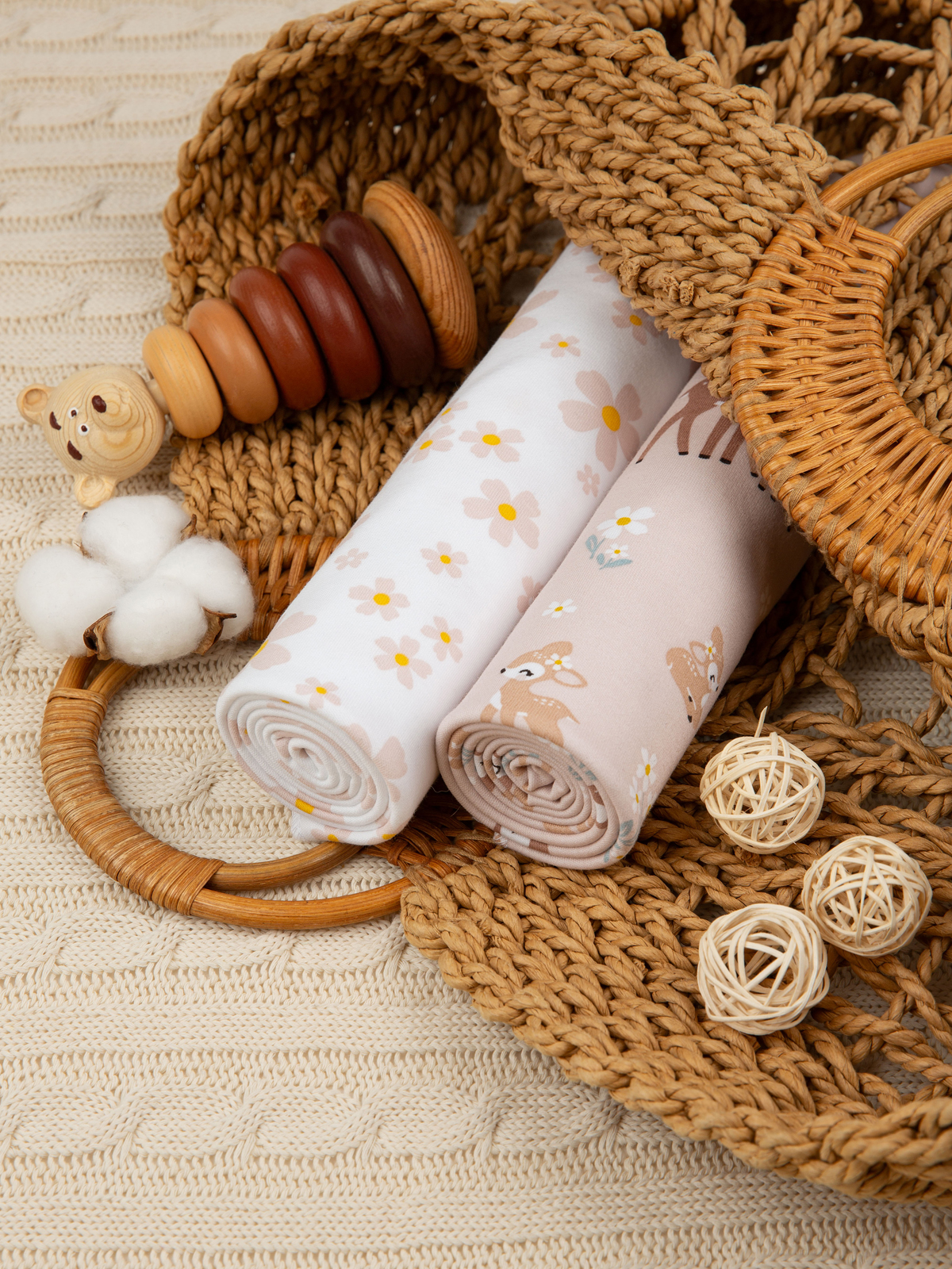 Пелёнка inlovery трикотаж 85х100 см 2 шт. - фото 1