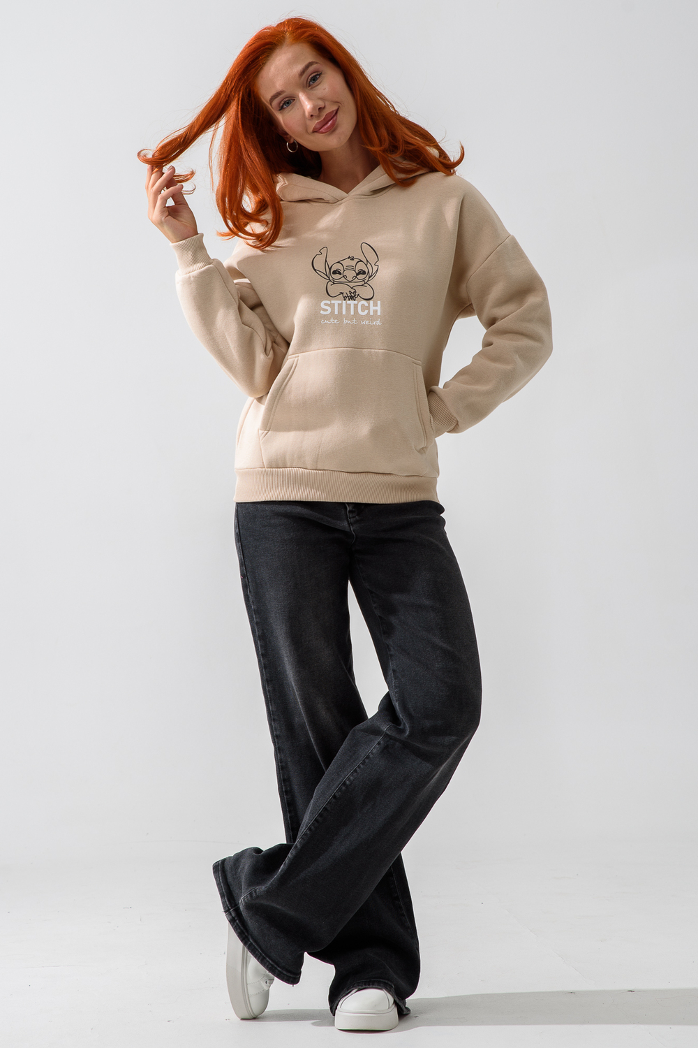 Худи Натали Суслова 8565 бежевый+лабубу - фото 11