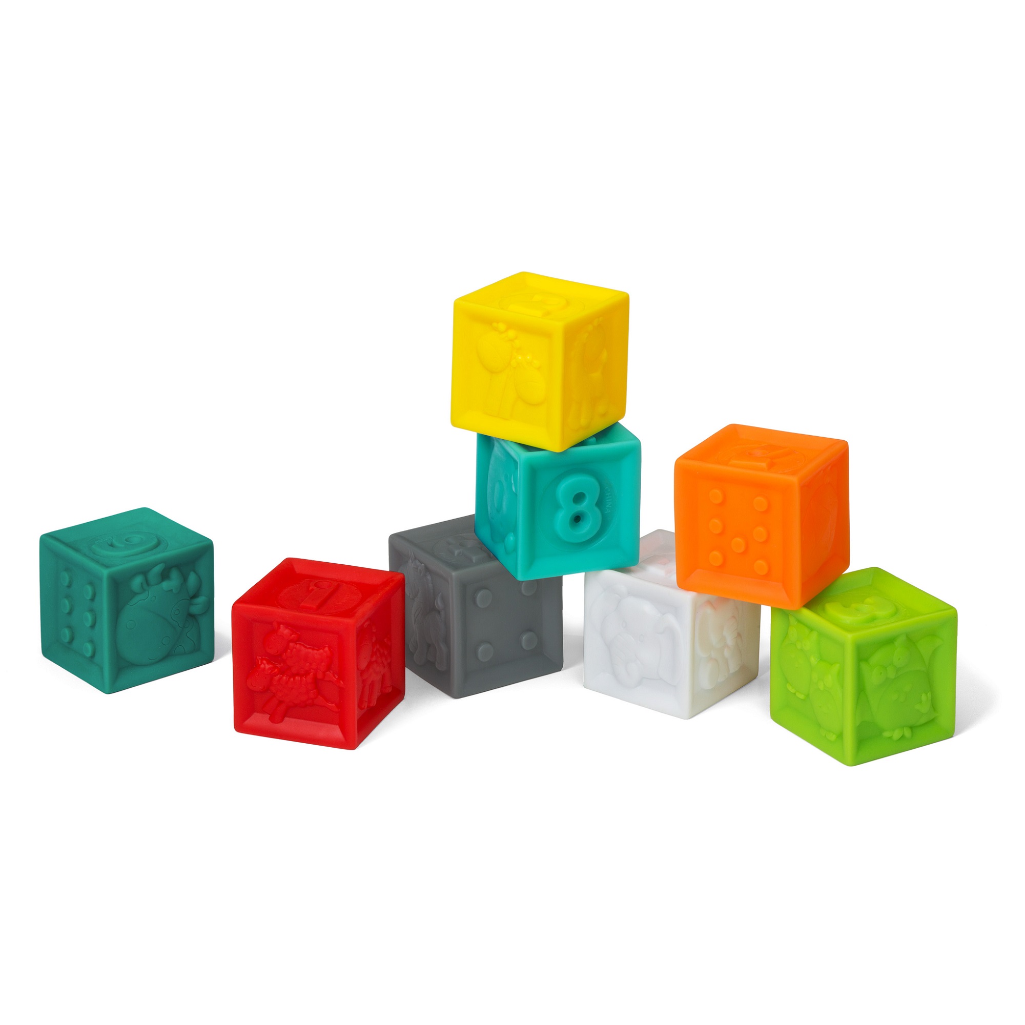 Игрушка INFANTINO кубики развивающие Squeeze and Stack - фото 5