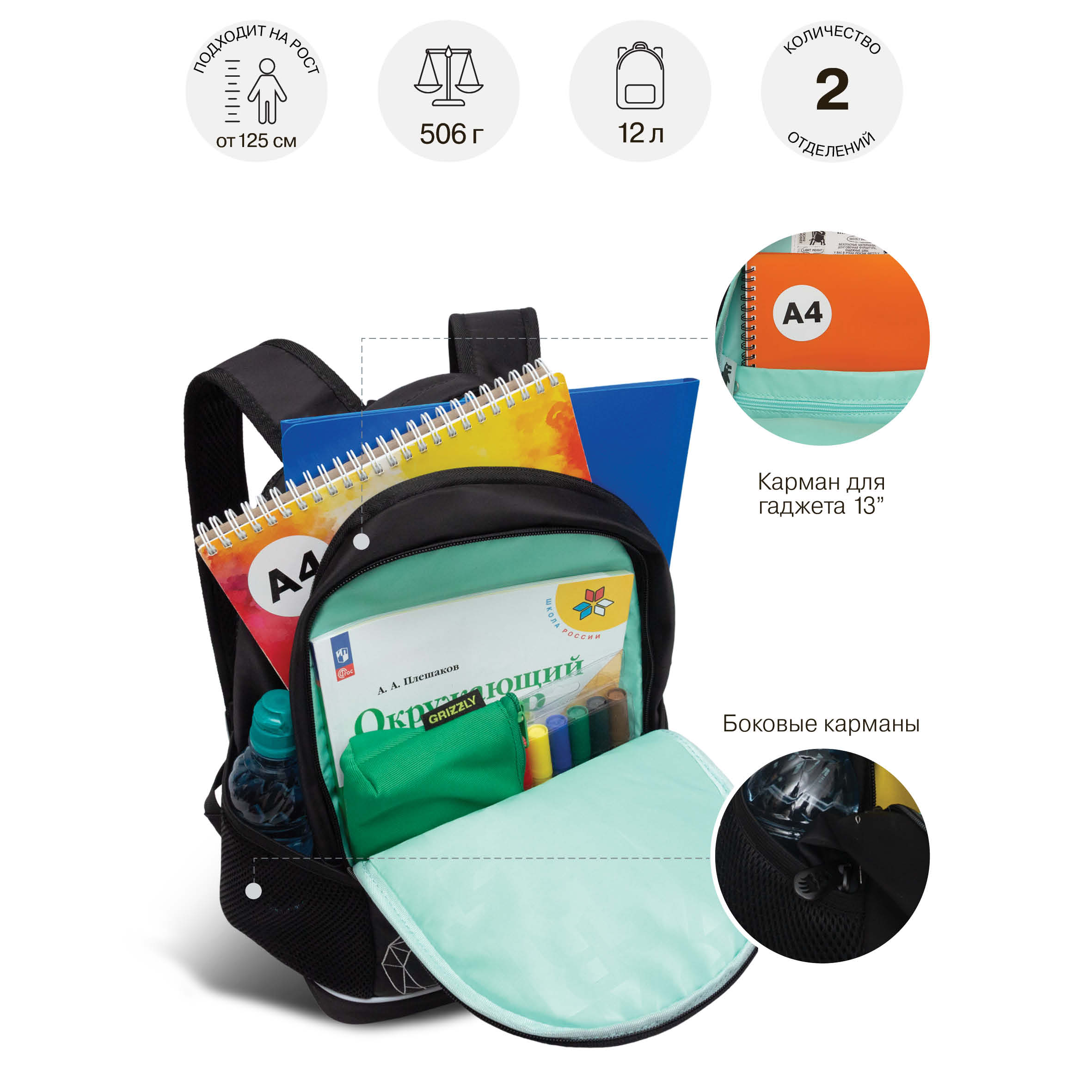 Рюкзак Grizzly для девочки - фото 6