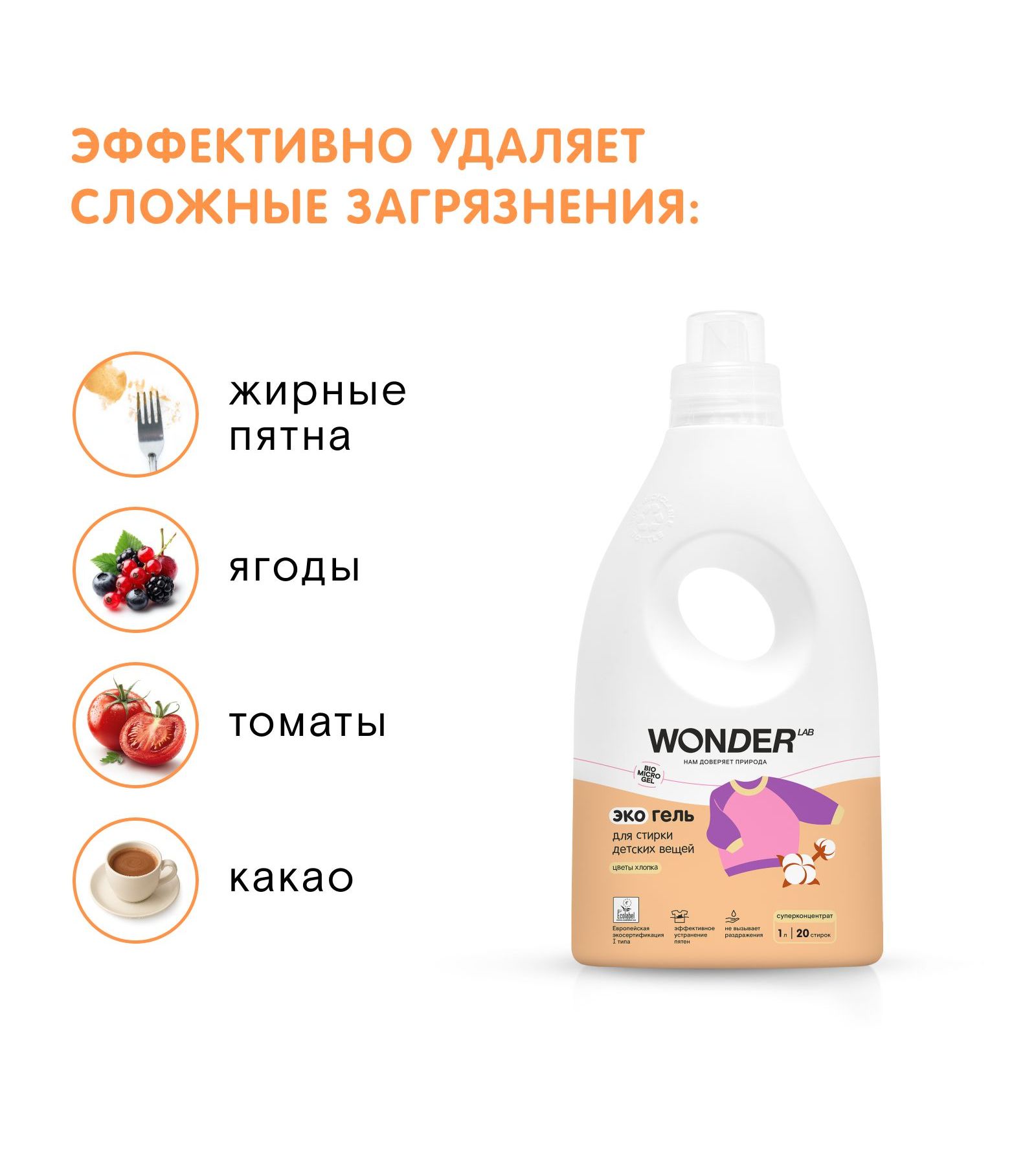Гель для стирки WONDER Lab 1 л - фото 3