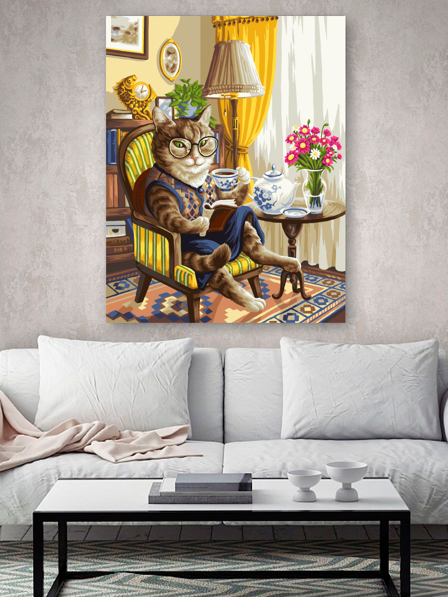 Картина по номерам Hobby Paint Кот в кресле в ассортименте - фото 3